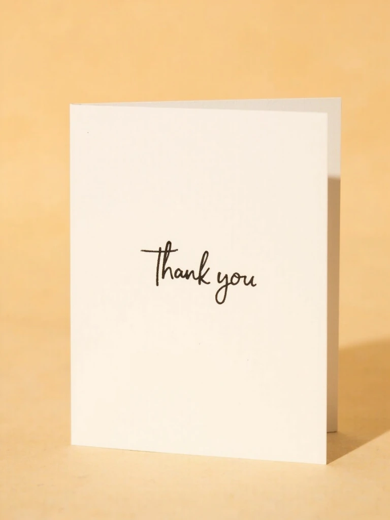 Minimalist illustrated thank-you card