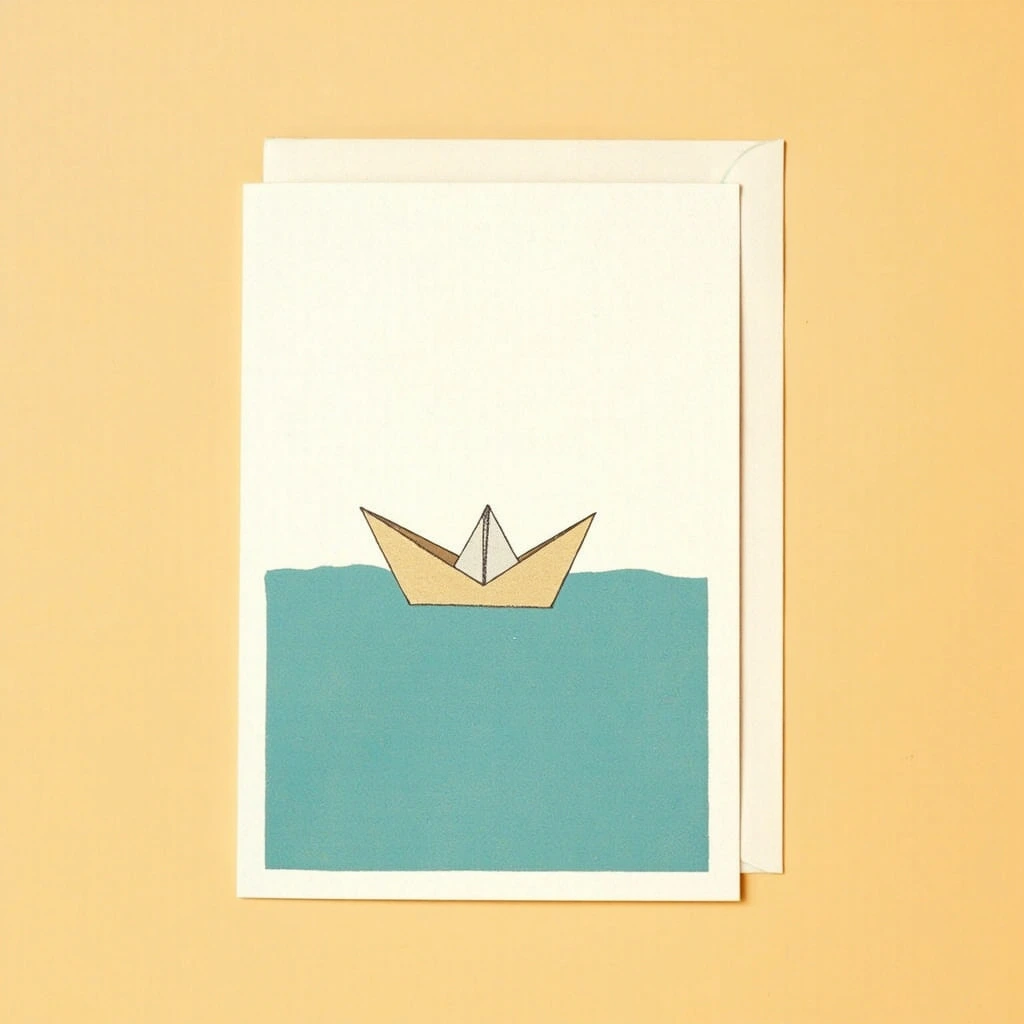 Thumbnail of a paper boat card