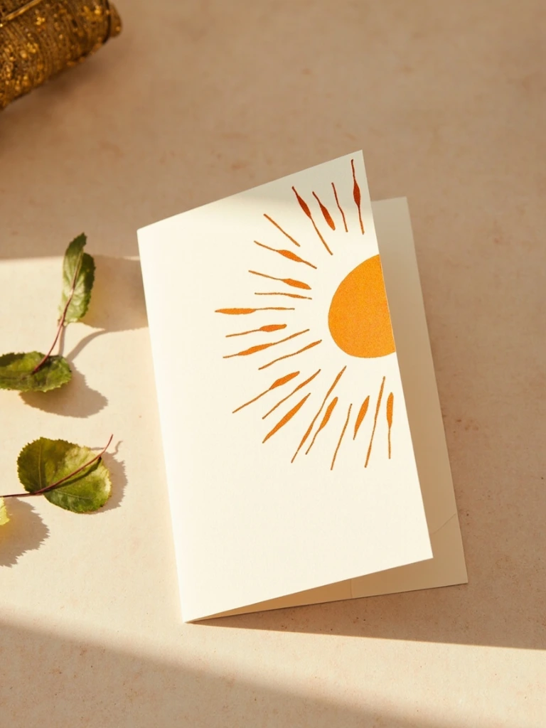 Letterpress sun card by Hove Press