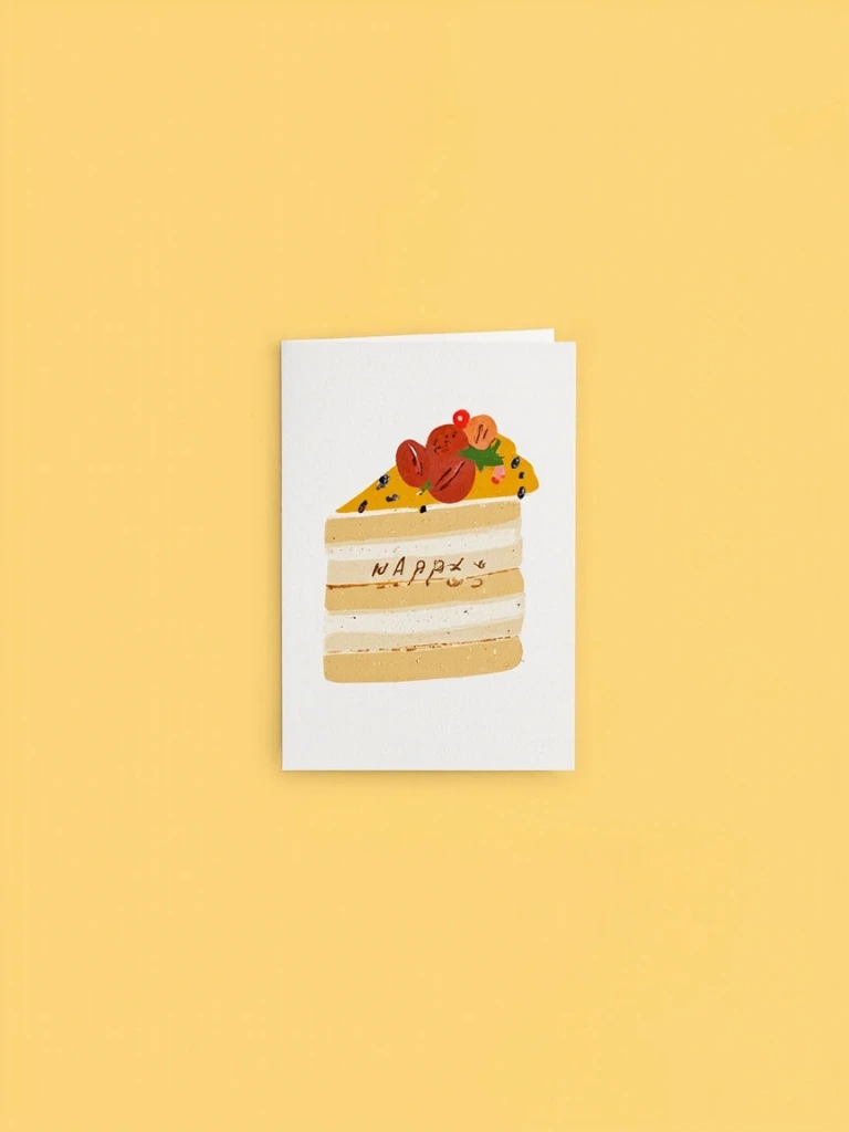 Mid-century birthday cake card